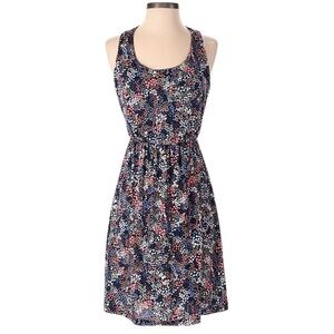 Kaileigh Tasha Knit Ditsy Floral Racer Back Crisscross Dress Soft SpringSummer S